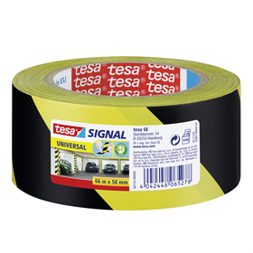 Plakband Signal 66m x 50mm, geel-zwart Tesa 58133