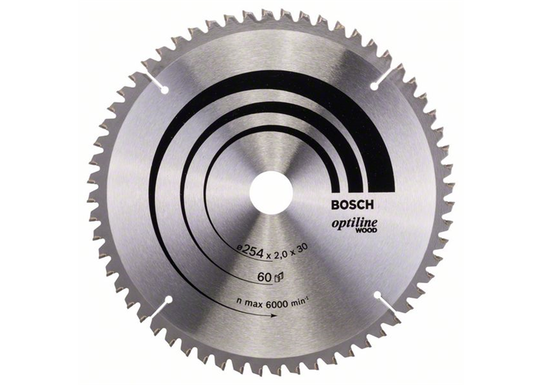 Cirkelzaagblad Optiline Wood 254x30mm T60 Bosch 2608640436