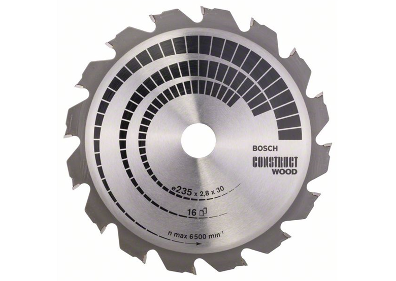 Cirkelzaagblad Construct Wood 235x30/25mm T16 Bosch 2608640636
