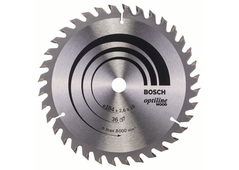 Cirkelzaagblad Optiline Wood 184x16mm T36 Bosch 2608640818
