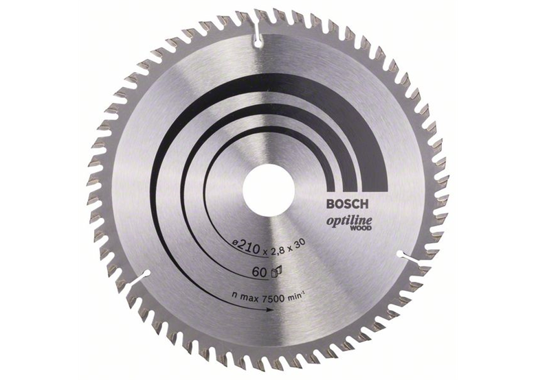Cirkelzaagblad Optiline Wood 210x30mm T60 Bosch 2608641190