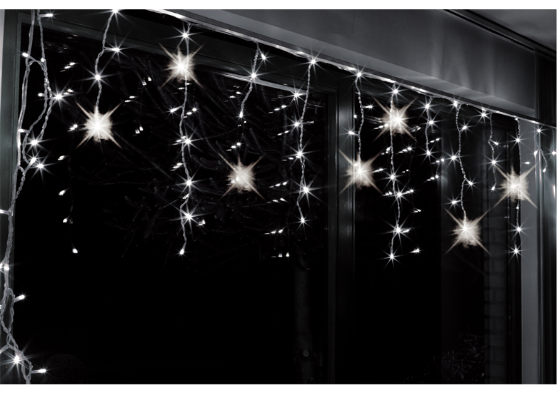 Lichtgordijn/LED  Kerstverlichting (ijspegels) met FLASH effect Bulinex 20-192