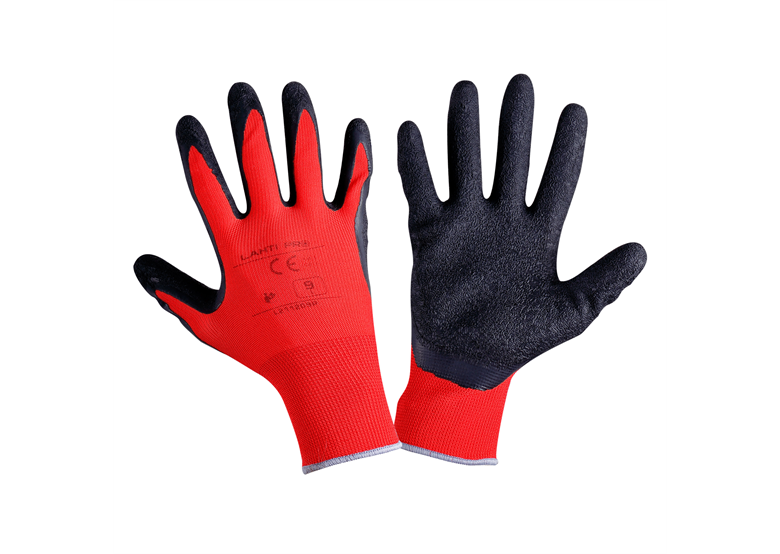 Werkhandschoenen met latexcoating, zwart-rood, 12 paar, 7 Lahti Pro L211207W