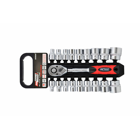 Set dopsleutels 1/2" met ratel, 19 elementen Awtools AW39019