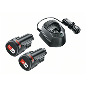 2 accu's 1.5Ah en oplader GAL 1210 CV Bosch 1600A01L3E