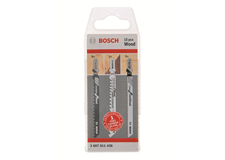 Set decoupeerzagen voor hout 15 stuk Bosch 2607011436