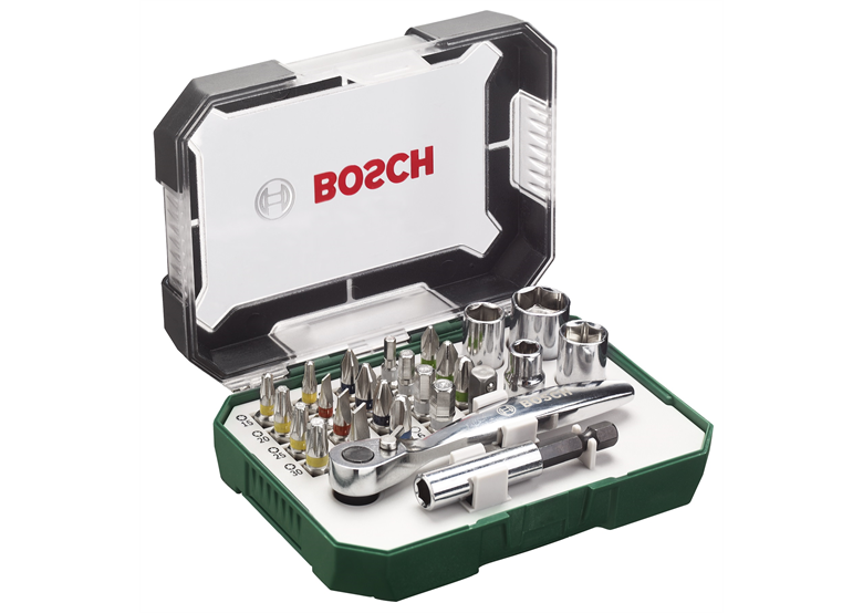 Boren, doppen en bitset 26-delig Bosch 2607017322