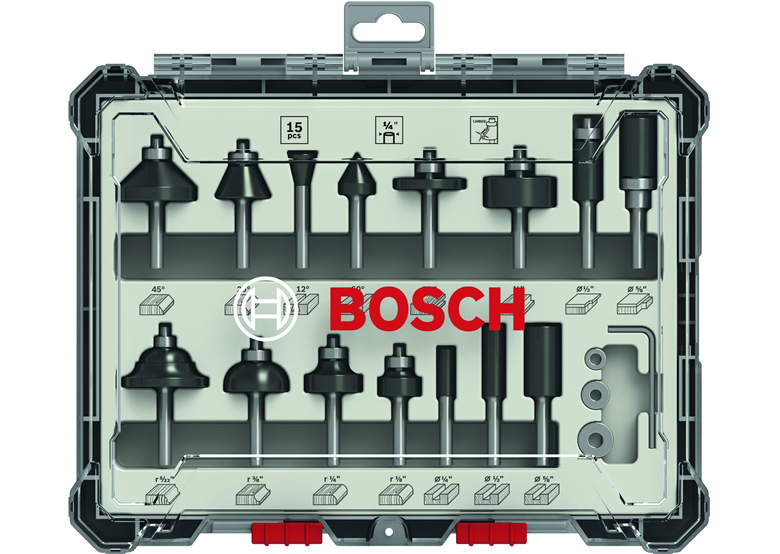 Frezen met schacht 1/4" 15st. Bosch 2607017473