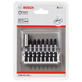 8- delige  schroefbitset   Impact Control Bosch 2608522326