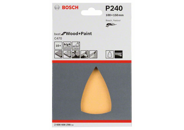 Schuurpapier C470, verpakking  10  st. Bosch 2608608Z98