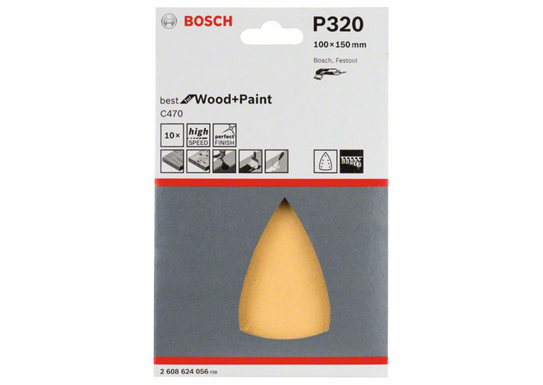 Schuurpapier C470, verpakking  10  st. Bosch 2608624056