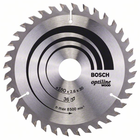Cirkelzaagblad Optiline Wood 180x30/20mm T36 Bosch 2608640609