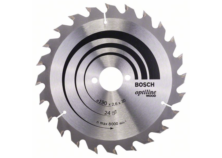 Cirkelzaagblad Optiline Wood 190x30mm T24 Bosch 2608640615