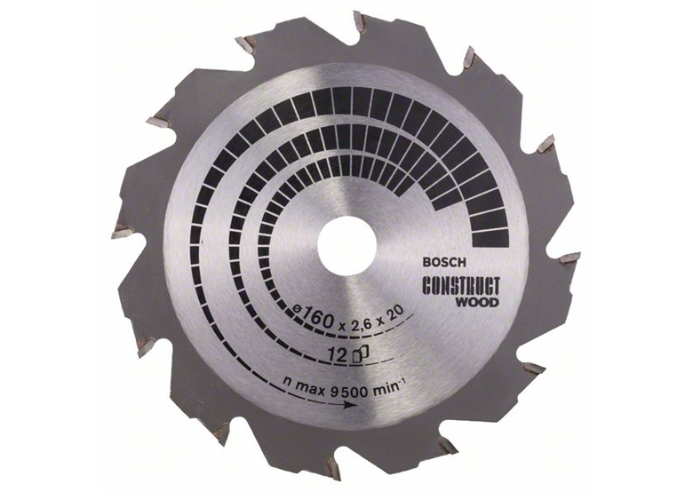 Cirkelzaagblad Construct Wood 160x20/16mm T12 Bosch 2608640630