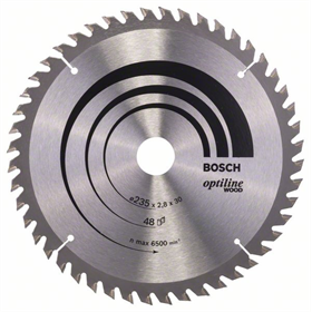 Cirkelzaagblad Optiline Wood 235x30/25mm T48 Bosch 2608640727