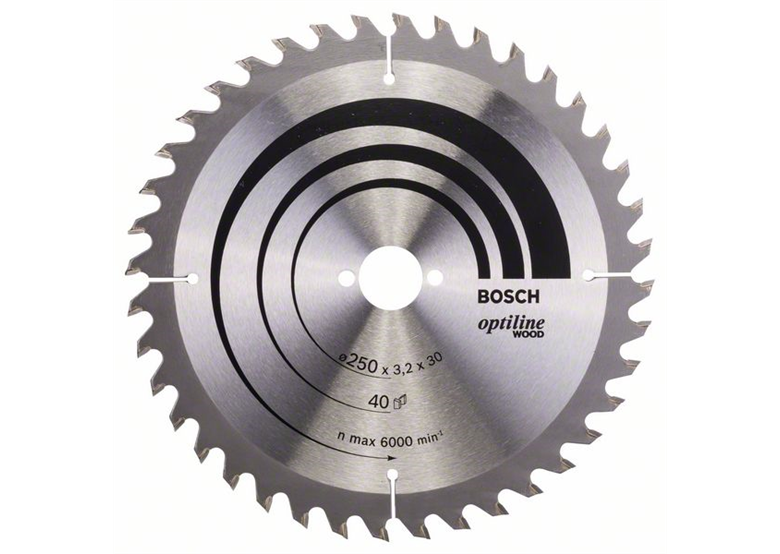 Cirkelzaagblad Optiline Wood 250x30mm T40 Bosch 2608640728