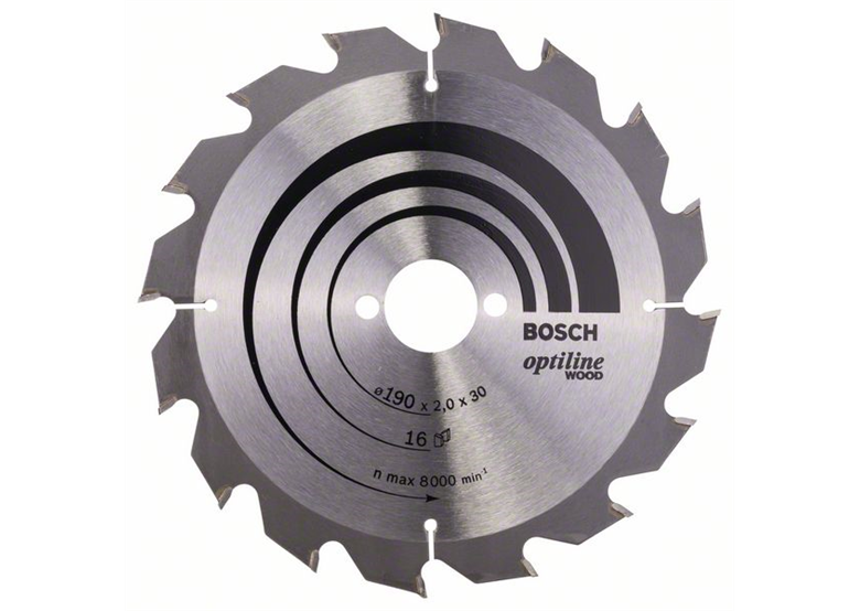 Cirkelzaagblad Optiline Wood 190x30mm T16 Bosch 2608641184