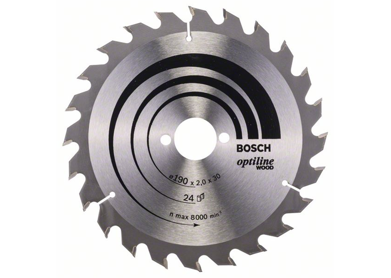Cirkelzaagblad Optiline Wood 190x30mm T24 Bosch 2608641185