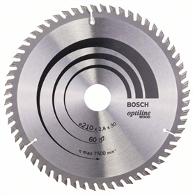 Cirkelzaagblad Optiline Wood 210x30mm T60 Bosch 2608641190