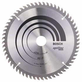 Cirkelzaagblad Optiline Wood 235x30/25mm T60 Bosch 2608641192