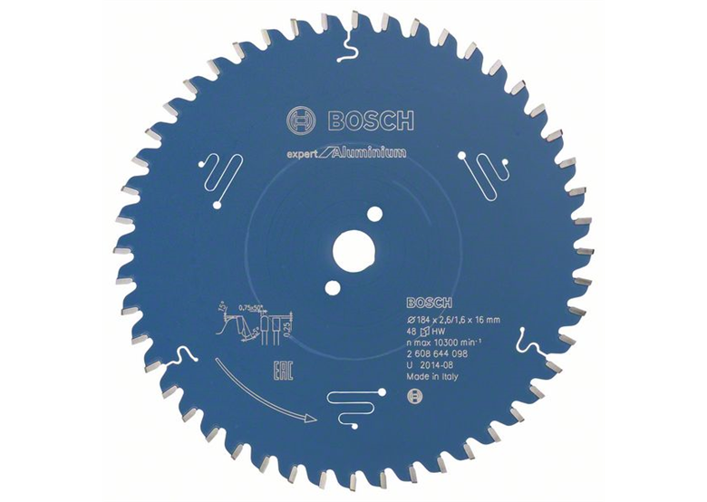 Cirkelzaagblad Expert for Aluminium 184x16mm T48 Bosch 2608644098