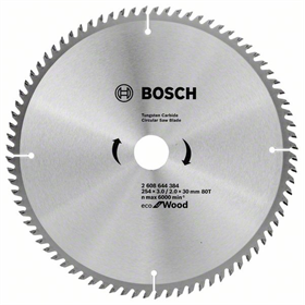 Cirkelzaagblad ECO Optiline Wood 254x30mm T80 Bosch 2608644384