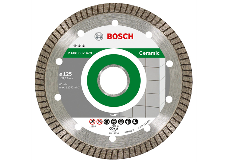 Diamantdoorslijpschijf 125mm Bosch Best for Ceramic Extra-Clean Turbo