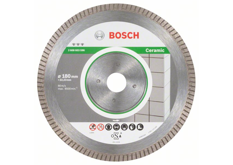 Diamantdoorslijpschijf 180mm Bosch Best for Ceramic Extra-Clean Turbo