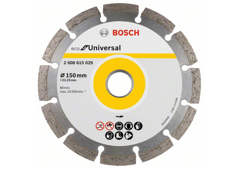 Diamantdoorslijpschijf segment 150x22,23mm 10st. Bosch ECO for Universal