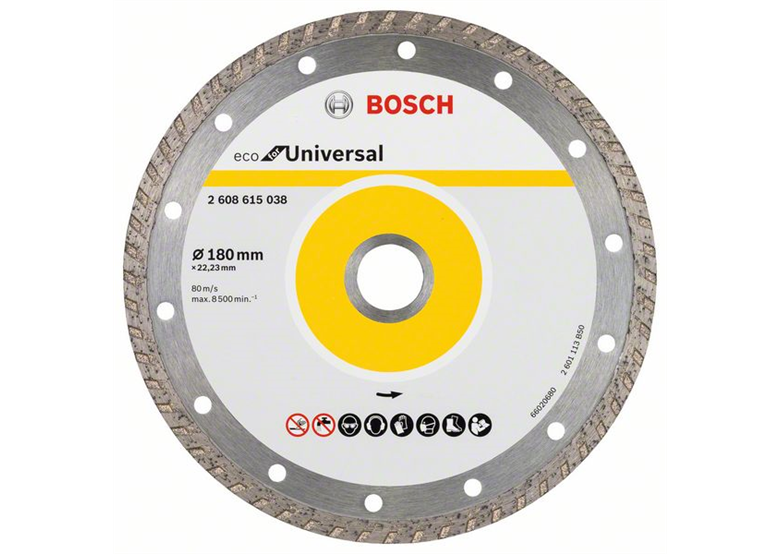 Diamantdoorslijpschijf Segment 180x22,23mm Bosch Eco for Universal Turbo