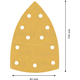 Schuurpapier met 11 gaten, 102x62 mm,93mm, K180, 10 st. Bosch EXPERT C470