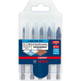 Borenset 4/5/6/8/10mm, 5-dlg. Bosch EXPERT HEX-9 HardCeramic
