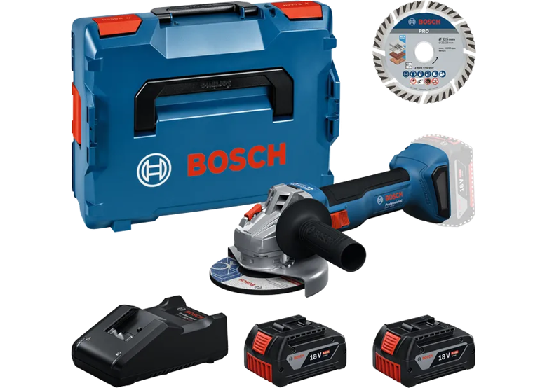 Haakse slijper Bosch GWS 18V-8 2x4.0Ah + Standard for Universal 125mm