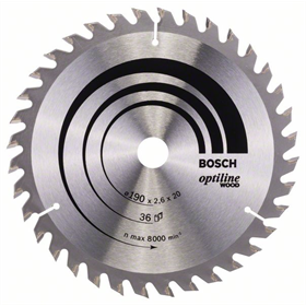 Cirkelzaagblad Optiline Wood 190x20/16mm T36 Bosch Optiline Wood