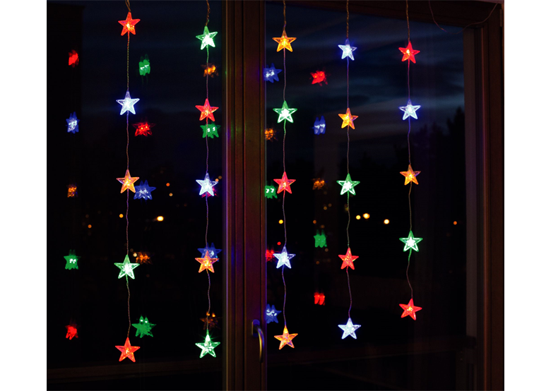 Kerstverlichting voor binnen 25 x LED gordijn multicolor Bulinex 21-611