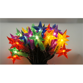 Kerstverlichting 50 x LED ster multicolor 4,9 mtr Bulinex 31-541