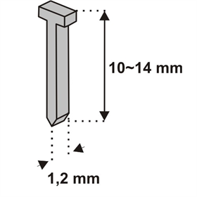 Spijkers 10mm 1000 st, Type D11T (1,2 mm) Dedra 11Z310