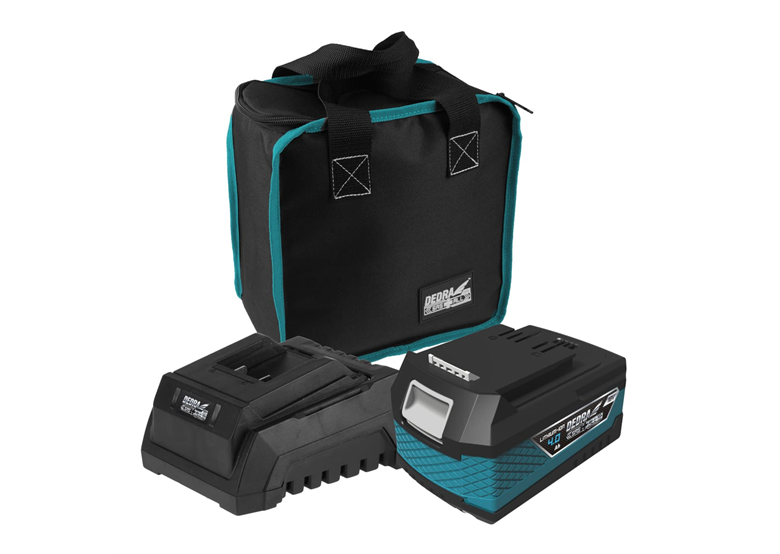 Startersset 18V: 4.0Ah DED7034 accu + lader DED7038 Dedra SAS+ ALL 18V DED7030G02