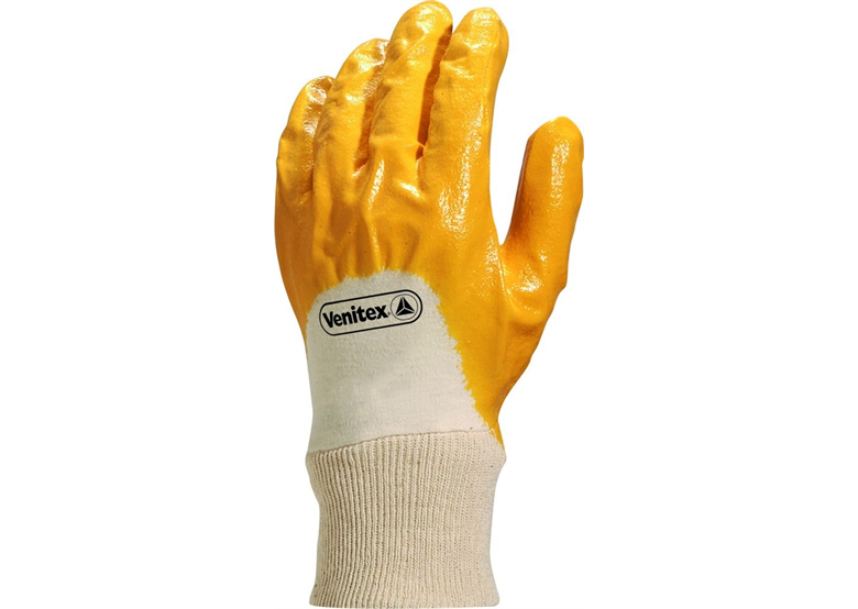 Werkhandschoenen nitryl met jersey voering geventileerd geel/wit, maat 10 DeltaPlus Venitex NI015