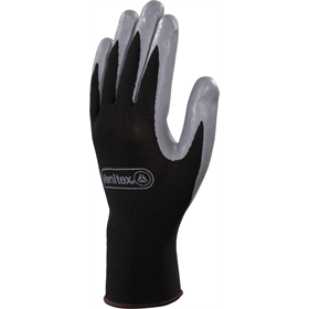 Werkhandschoenen gebreid polyester met gecoat nitril maat 10, grijs/zwart DeltaPlus Venitex VE712GR