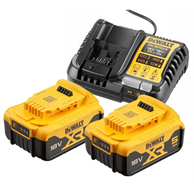 Lader en 2 accu's 18V 5.0Ah DeWalt DCB1104P2
