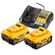 Lader en 2 accu's 18V 5.0Ah DeWalt DCB1104P2