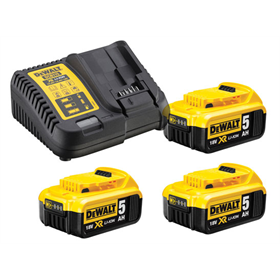 Set accu 5.0Ah 18V met lader DeWalt DCB115P3