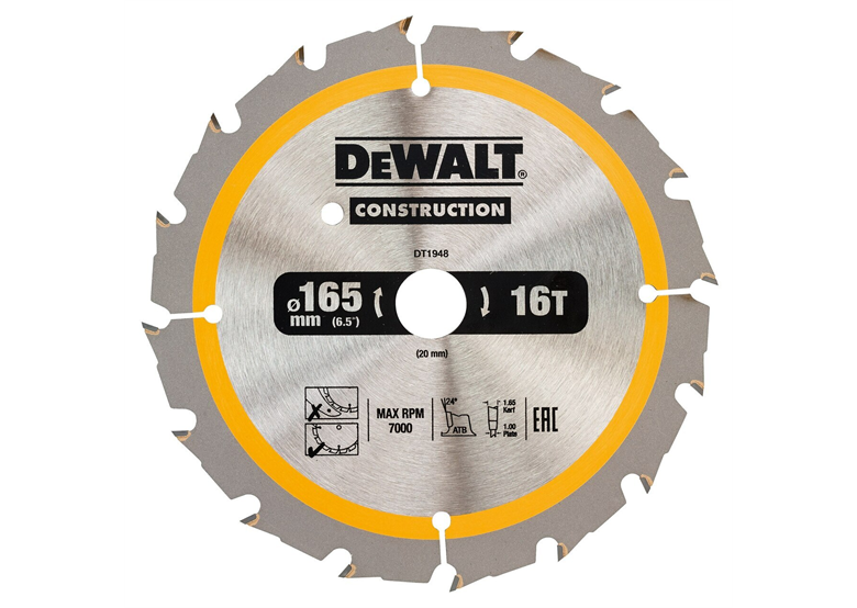 Cirkelzaagblad 184 x 20mm 16T DeWalt DT1948-QZ