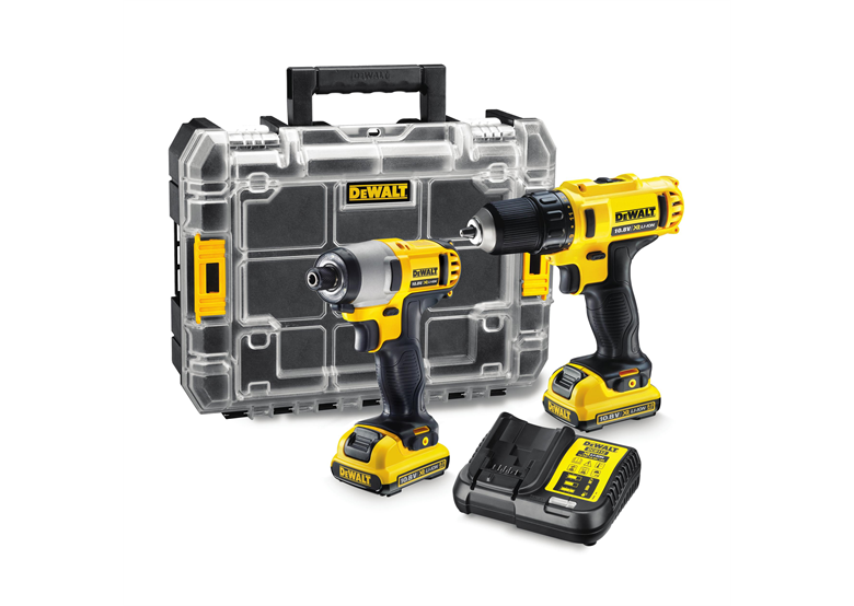 10.8V elektrisch gereedschapset DeWalt XR DCK211D2T 2x2.0Ah