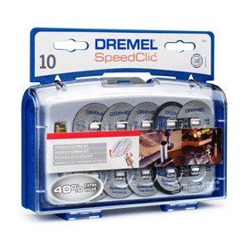 Speedclic doorslijpschijfset 10  delig + opspandoorn Dremel 2615S690JA