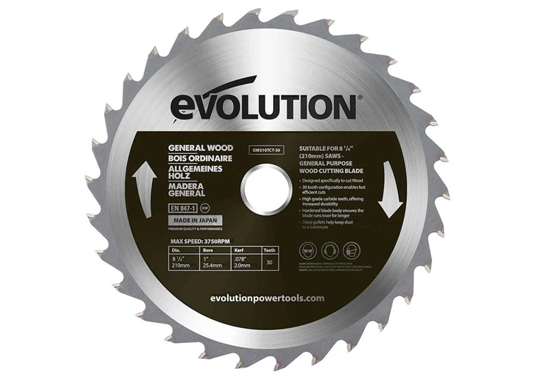 210 mm getande zaag Evolution EVO-210-30-D