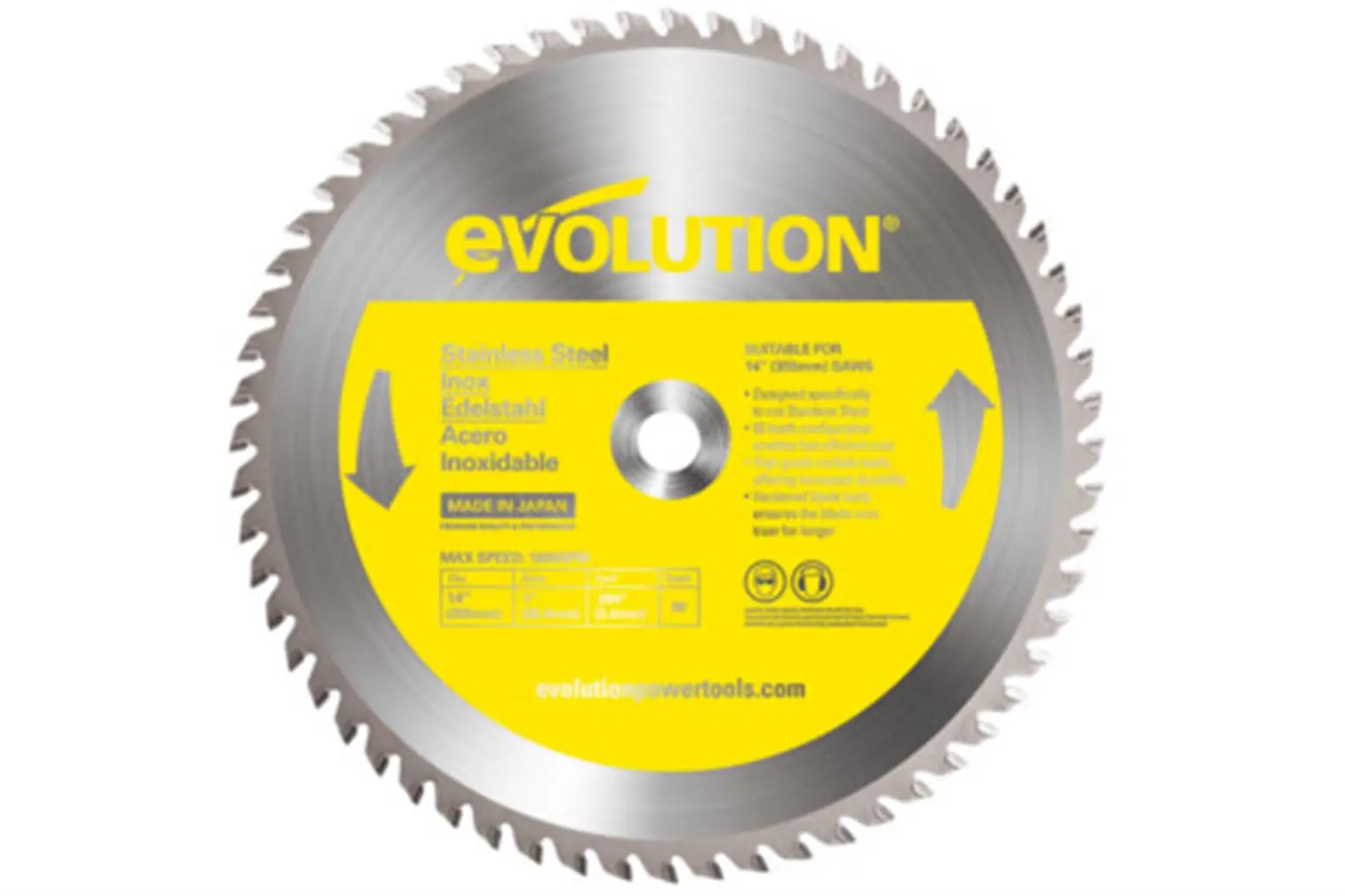Widia blad  TCT voor roestvrij staal 355x25,4mm T90 Evolution EVO-355-90-SN