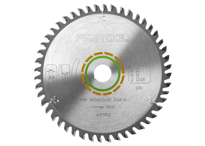 Zaagblad cirkelzaag fijne tand Festool 160x2,2x20 W48
