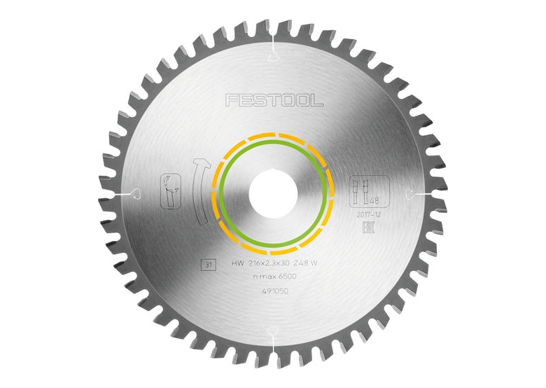 Zaagblad cirkelzaag fijne tand Festool 216x2,3x30 W48